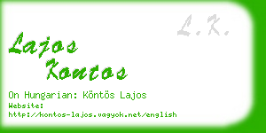 lajos kontos business card