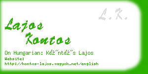 lajos kontos business card